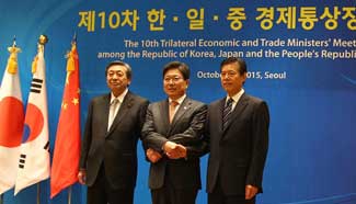 10th China-Japan-S. Korea economic and trade ministers' meeting held in Seoul
