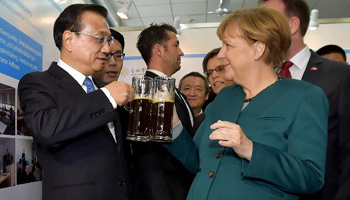 Chinese premier, German chancellor visit Hefei University