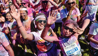 Color Run race held in Bangkok, Thailand