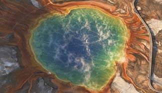 Volcanic spring captured in heart of Yellowstone National Park