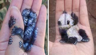 3D paintings on palm