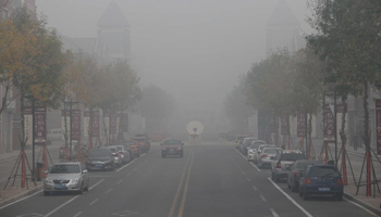 Heavy fog hits in Binzhou, E China