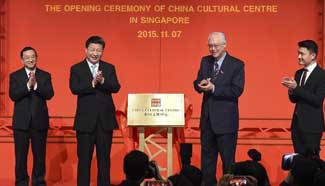 Xi attends opening ceremony of China Cultural Center in Singapore