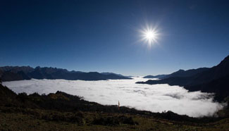 Cloud sea seen in Jiajin Mountain in China's Sichuan