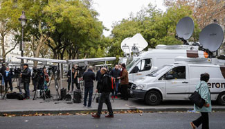 Journalists gather near Bataclan concert hall in central Paris