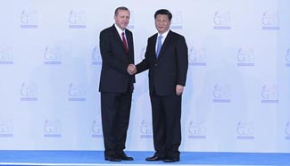 President Xi welcomed by Turkish counterpart in Antalya