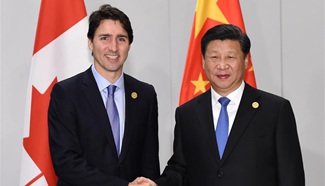 Chinese President Xi meets Canadian PM Trudeau in Antalya