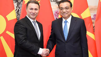 Premier Li meets Macedonian PM in Beijing