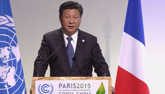 President Xi Jinping delivers speech at Paris climate conference