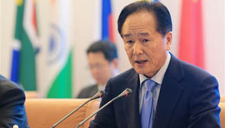 Cai Mingzhao delivers keynote speech during first BRICS Media Summit