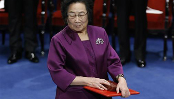 China's Tu Youyou receives 2015 Nobel Prize in Physiology or Medicine in Stockholm