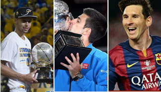 Top 10 world athletes in 2015