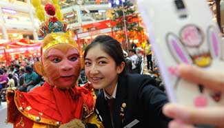 Performer dresses as Monkey King to celebrate Chinese New Year in Bangkok