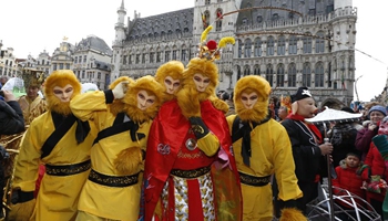 Performers take part in Chinese New Year Parade in Brussels, Belgium
