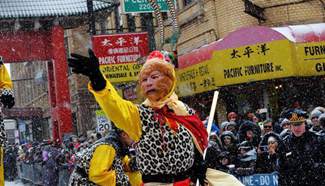 Chinese New Year parade held in Chinatown of Chicago