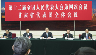 Vice premier joins group deliberation of NPC deputies from Gansu Province