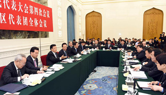 Liu Yunshan joins group deliberation of NPC deputies from Ningxia
