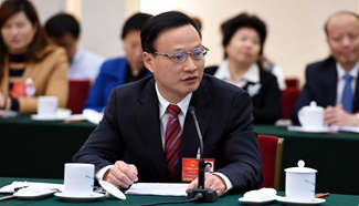 NPC deputy Zhang Zhaomin gives speech in Beijing