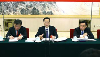 Zhang Gaoli joins group deliberation of deputies from Shaanxi