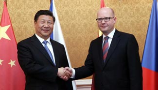 President Xi meets Czech PM, heads of Parliament