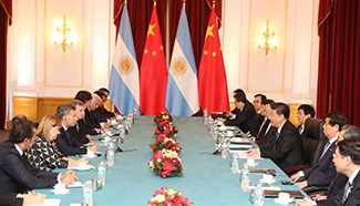 Xi meets Argentine president in Washington D.C.