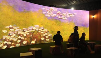 Claude Monet's creations displayed through multimedia in SW China
