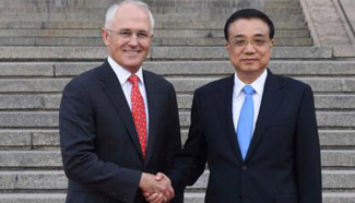 Chinese Premier welcomes Australian PM