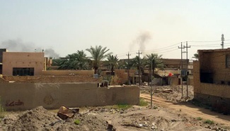 U.S.-led coalition warplanes strike IS militants in Fallujah city