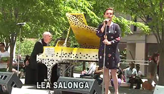 Fifty exquisite pianos assembled on 28 Liberty Plaza, NYC for you to play