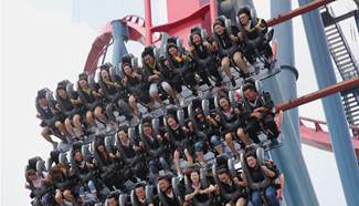 University, college students in Shanghai mark graduation on roller coaster
