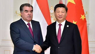 Chinese president meets with Tajik president in Tashkent