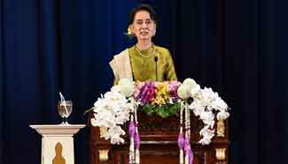 Aung San Suu Kyi delivers lecture in Bangkok, Thailand