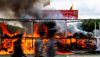 Myanmar destroys over 56 mln USD worth of seized drugs across country