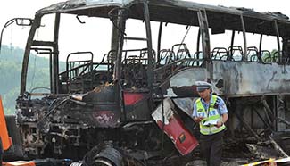 Bus fire kills 35 in central China's Hunan