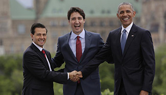 North American leaders vow to cooperate against rising protectionism