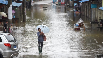 E China's county receives heavy rainfall