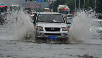 Heavy rain hits central China's Hunan