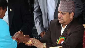 Nepal's former King receives blessings during birthday celebration