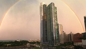 Double rainbows seen in Chicago, U.S.