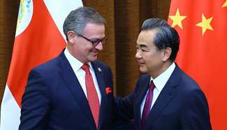Chinese FM meets with his Costa Rican counterpart in Beijing
