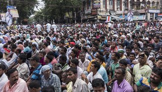 India's Trinamool Congress Party organizes mass rally in Kolkata
