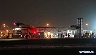 Fully-solar energy powered plane completes global tour in Abu Dhabi