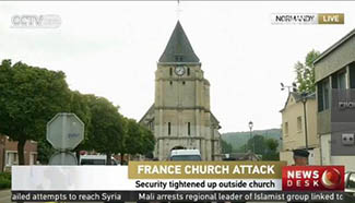 Security tightened up outside France church