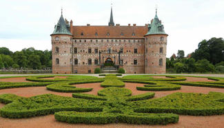 Scenery of Egeskov Castle in Funen, Denmark