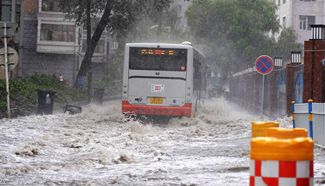 Torrential rain hits Harbin, northeast China's Heilongjiang