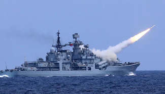 Chinese navy holds live-ammunition drill in East China Sea