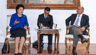 Chinese vice premier meets with Sao Paulo Governor in Brazil