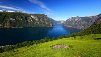 Scenery of Aurlandsfjord in Norway