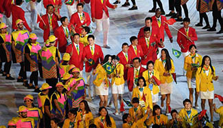 Chinese Olympic delegation at opening ceremony of 2016 Olympics