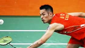 Lin Dan overpowers Obernosterer 21-5, 21-11 on badminton court